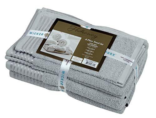 600 GSM Ultra Soft 100% Combed Cotton 6-piece Towel Set (Charcoal Black): 2 Bath towels, 2 Hand towels, 2 Washcloths, Long-staple Cotton, Spa Hotel Quality, Super Absorbent, Machine Washable