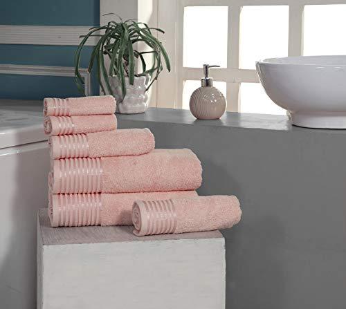 600 GSM Ultra Soft 100% Combed Cotton 6-piece Towel Set (Charcoal Black): 2 Bath towels, 2 Hand towels, 2 Washcloths, Long-staple Cotton, Spa Hotel Quality, Super Absorbent, Machine Washable