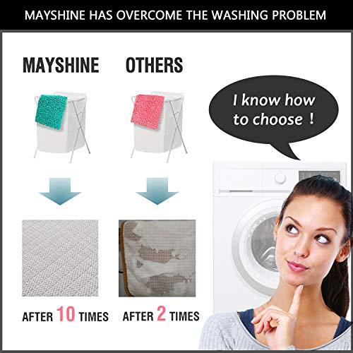 MAYSHINE Non-Slip Bathroom Rug Shag Shower Mat Machine-Washable Bath Mats with Water Absorbent Soft Microfibers, 20" W x 32" L, Turquoise