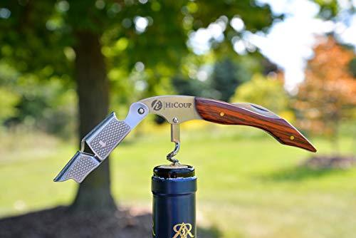 Professional Waiter’s Corkscrew by HiCoup - Rosewood Handle All-in-one Corkscrew, Bottle Opener and Foil Cutter, Used By Sommeliers, Waiters and Bartenders Around The World