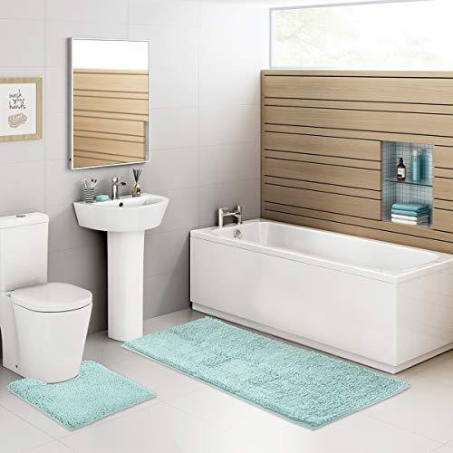 ITSOFT 3pc Non-Slip Shaggy Chenille Bathroom Mat Set