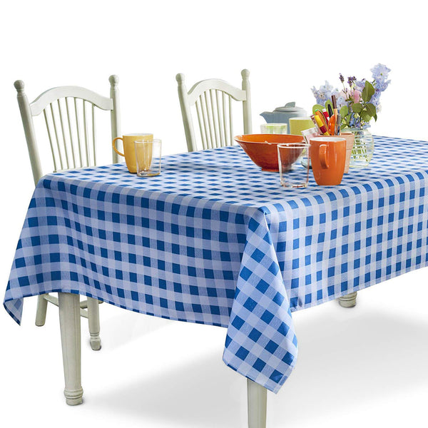 YEMYHOM 100% Polyester Spillproof Tablecloths for Rectangle Tables 60 x 84 Inch Indoor Outdoor Camping Picnic Rectangular Table Cloth (Red and White Checkered)