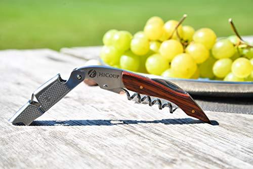 Professional Waiter’s Corkscrew by HiCoup - Rosewood Handle All-in-one Corkscrew, Bottle Opener and Foil Cutter, Used By Sommeliers, Waiters and Bartenders Around The World