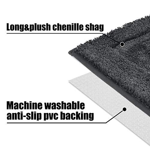 TOMORO Non-Slip Bathroom Rug Super Absorbent Bath Mat Extra Soft Microfibers Anti-Skid TPR Bottom (17.5 x 27 inch, White)