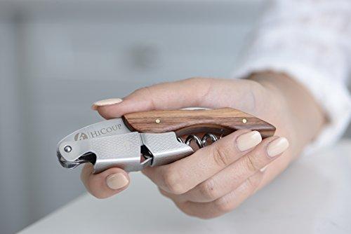 Professional Waiter’s Corkscrew by HiCoup - Rosewood Handle All-in-one Corkscrew, Bottle Opener and Foil Cutter, Used By Sommeliers, Waiters and Bartenders Around The World