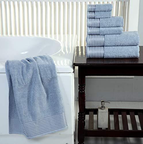 600 GSM Ultra Soft 100% Combed Cotton 6-piece Towel Set (Charcoal Black): 2 Bath towels, 2 Hand towels, 2 Washcloths, Long-staple Cotton, Spa Hotel Quality, Super Absorbent, Machine Washable