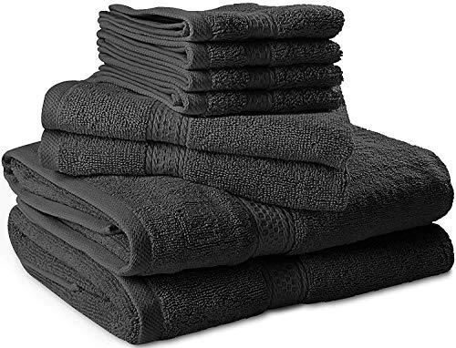 Utopia Towels 8 Piece Towel Set, Dark Grey, 2 Bath Towels, 2 Hand Towels, and 4 Washcloths