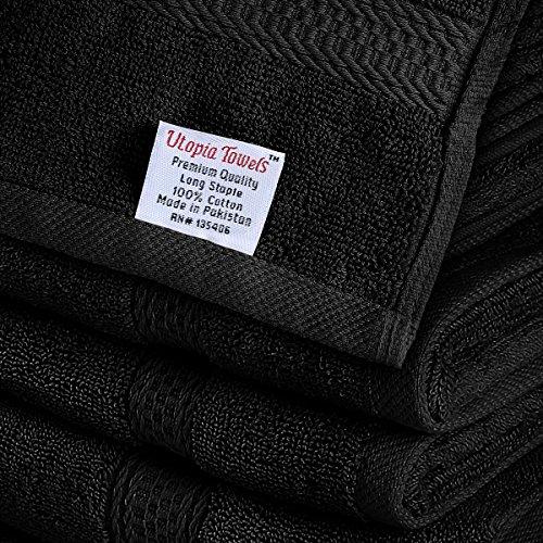 Utopia Towels 8 Piece Towel Set, Dark Grey, 2 Bath Towels, 2 Hand Towels, and 4 Washcloths