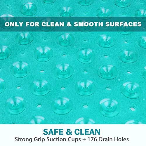 Wimaha XL Bathtub Mat, Bath Shower Mat Non Slip for Bathroom, Machine Washable, Ideal for Kids Toddler Senior, 39 x 16, Clear