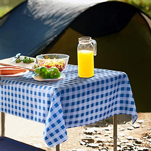 YEMYHOM 100% Polyester Spillproof Tablecloths for Rectangle Tables 60 x 84 Inch Indoor Outdoor Camping Picnic Rectangular Table Cloth (Red and White Checkered)