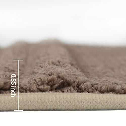 TOMORO Non-Slip Bathroom Rug Super Absorbent Bath Mat Extra Soft Microfibers Anti-Skid TPR Bottom (17.5 x 27 inch, White)