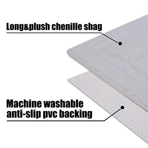 TOMORO Non-Slip Bathroom Rug Super Absorbent Bath Mat Extra Soft Microfibers Anti-Skid TPR Bottom (17.5 x 27 inch, White)