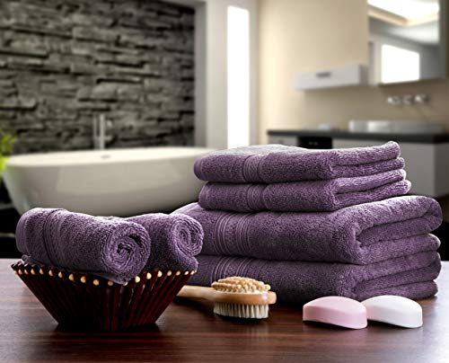 Utopia Towels 8 Piece Towel Set, 700 GSM, 2 Bath Towels, 2 Hand Towels and 4 Washcloths, Dark Grey