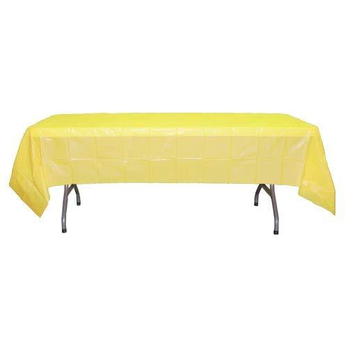 Exquisite 12-Pack Premium Plastic Tablecloth 54 Inch. x 108 Inch. Rectangle Table Cover-White