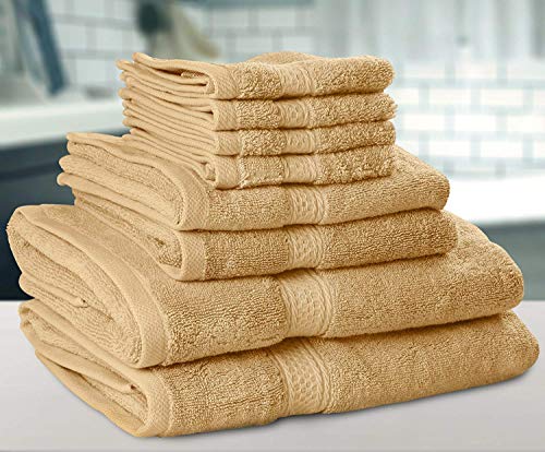 Utopia Towels 8 Piece Towel Set, Dark Grey, 2 Bath Towels, 2 Hand Towels, and 4 Washcloths