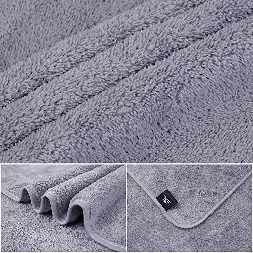 JML Microfiber Bath Towels, Bath Towel 2 Pack(30" x 60"), Oversized, Soft, Super Absorbent and Fast Drying, No Fading Multipurpose Use for Sports, Travel, Fitness, Yoga - Grey