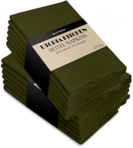 Utopia Kitchen Cloth Napkins (18 inches x 18 inches) - 12 Pack Soft and Comfortable Cotton Dinner Napkins