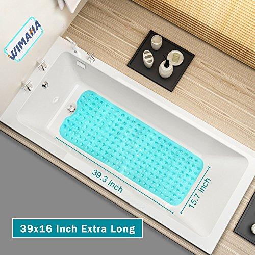 Wimaha XL Bathtub Mat, Bath Shower Mat Non Slip for Bathroom, Machine Washable, Ideal for Kids Toddler Senior, 39 x 16, Clear