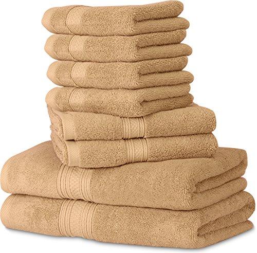 Utopia Towels 8 Piece Towel Set, 700 GSM, 2 Bath Towels, 2 Hand Towels and 4 Washcloths, Dark Grey