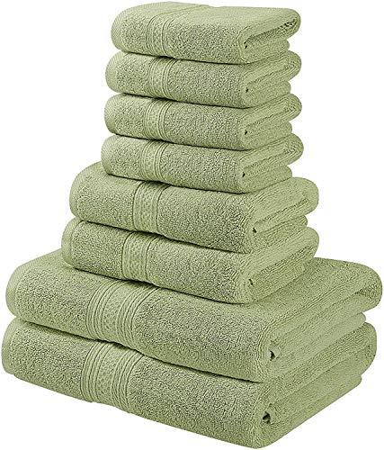 Utopia Towels 8 Piece Towel Set, 700 GSM, 2 Bath Towels, 2 Hand Towels and 4 Washcloths, Dark Grey