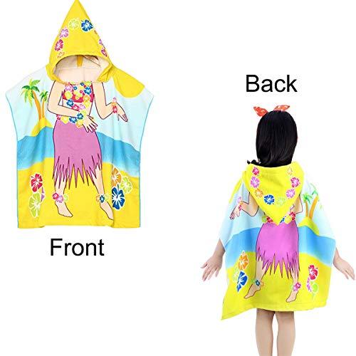 HETH Kids Hooded Beach and Bath Towel 100% Cotton Beach Swimming Coverup for Age 2-8 Years Old Multi-use for Bath/Shower/Pool(Tiger Shark)