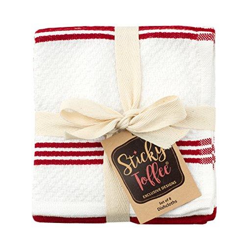 Sticky Toffee Cotton Terry Kitchen Dishcloth, Gray, 8 Pack, 12 in x 12 in