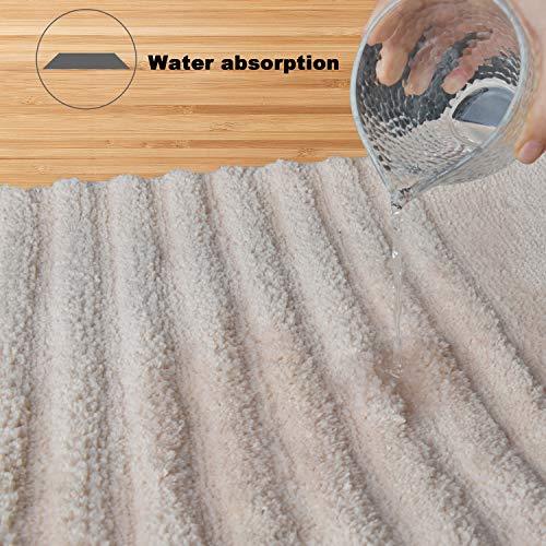 TOMORO Non-Slip Bathroom Rug Super Absorbent Bath Mat Extra Soft Microfibers Anti-Skid TPR Bottom (17.5 x 27 inch, White)