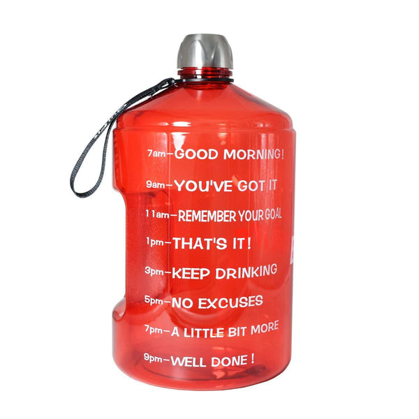 BuildLife 1 Gallon Water Bottle Motivational Fitness Workout with Time Marker |Drink More Water Daily | Clear BPA-Free | Large 128 Ounce/73OZ/43OZ of Water