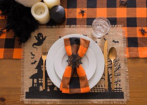 DII Cotton Buffalo Check Table Runner for Family Dinners or Gatherings, Indoor or Outdoor Parties, & Everyday Use (14x72",  Seats 4-6 People), Black & White