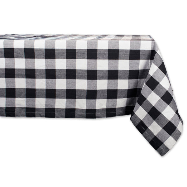 DII Cotton Buffalo Check Table Runner for Family Dinners or Gatherings, Indoor or Outdoor Parties, & Everyday Use (14x72",  Seats 4-6 People), Black & White