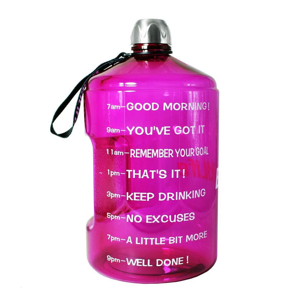 BuildLife 1 Gallon Water Bottle Motivational Fitness Workout with Time Marker |Drink More Water Daily | Clear BPA-Free | Large 128 Ounce/73OZ/43OZ of Water