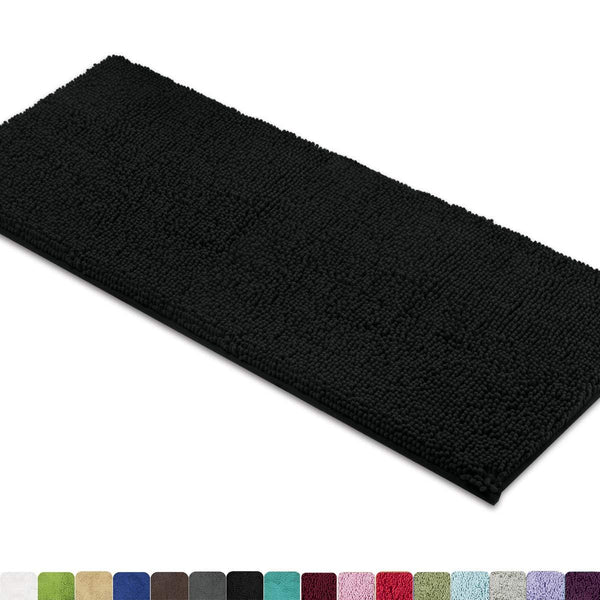 MAYSHINE Bath mat Runners for Bathroom Rugs(47X27.5inch) Long Floor mats Extra Soft Absorbent Thickening Shaggy Microfiber Machine-Washable Perfect for Doormats Tub Shower-Dark Gray