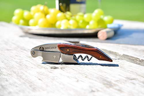 Professional Waiter’s Corkscrew by HiCoup - Rosewood Handle All-in-one Corkscrew, Bottle Opener and Foil Cutter, Used By Sommeliers, Waiters and Bartenders Around The World