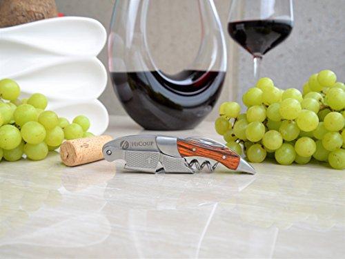 Professional Waiter’s Corkscrew by HiCoup - Rosewood Handle All-in-one Corkscrew, Bottle Opener and Foil Cutter, Used By Sommeliers, Waiters and Bartenders Around The World