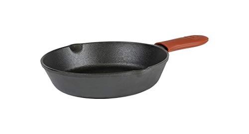 Lodge 12 Inch Cast Iron Skillet. Pre-Seasoned Cast Iron Skillet with Red Silicone Hot Handle Holder.